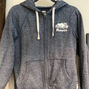 Roots small navy heather zip up hoodie  small